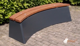 Ovale Bank DeLuxe Anthrazit aus Beton 