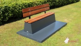 Betonbank DeLuxe Anthrazit mit Unterplatte