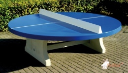 Runder Tischtennistisch in Blau